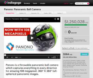 Panono raised $1,250,028 USD on Indiegogo